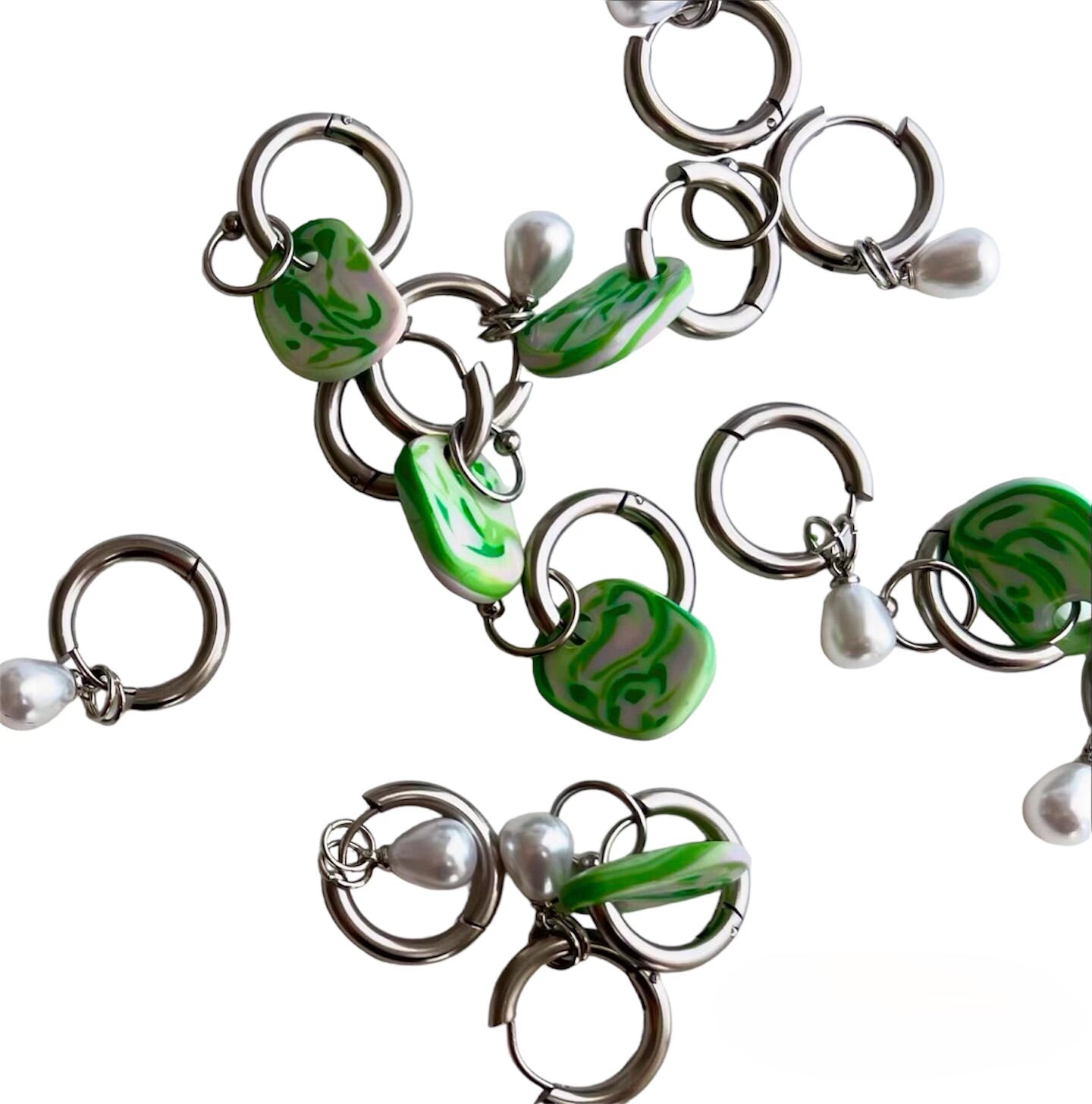 GREEN CHUNK earrings